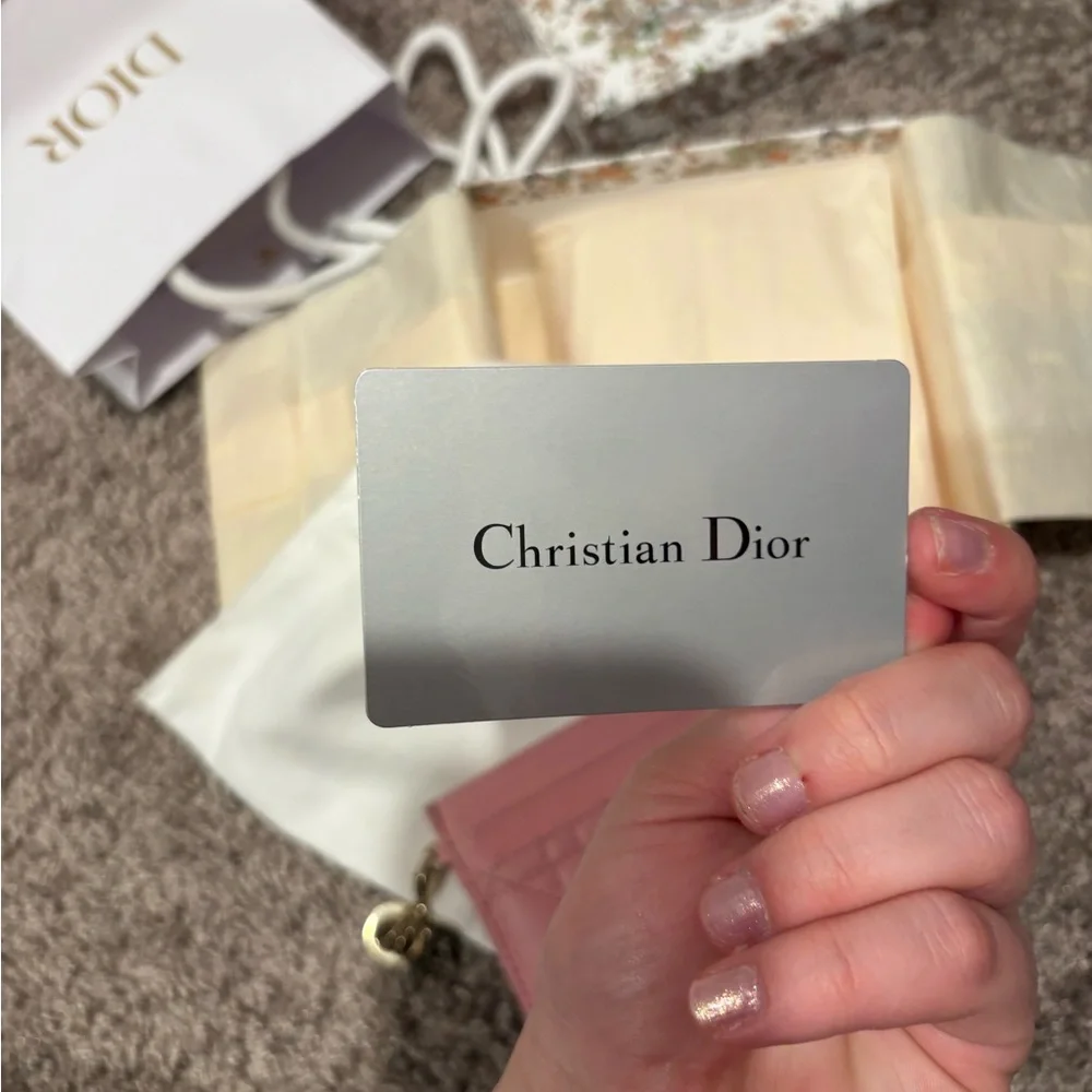 Dior Blush Pink Quilted Card Holder